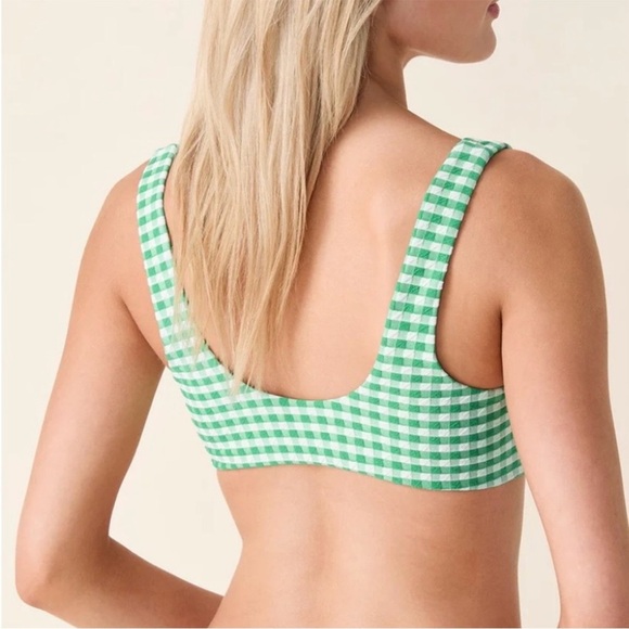 Andie NWT Delray Green Gingham Bikini Top 90’s The High Rise Bikini Bottoms Sz L - Picture 9 of 16